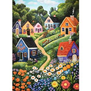 300 Piece Puzzles for Adults, Idyllic Village Jigsaw Puzzles, Blooming Garden 300 Piece Puzzle, Perfect for Family Time, Home Wall Decor, Great Gift for Adults, Kids, Seniors, 20.5 x 15 in