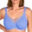 HSIA Minimizer Bras for Women Plus Size, Full Coverage Coolcomfort T Shirt Unlined Bra with Underwire for Heavy Breast (Blue) 34DD