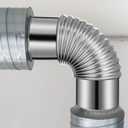 Stove Pipe, 90 Degree Corrugated Elbow 3. 14in Stainless Steel Chimney Flue for Outdoor Camping Stove