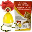 Caroline's Cats Automatic Cat Toy - Rechargeable Spin-N-Pounce with Touch Sensor, Silent Motor, 360-Degree Rotation, Interactive Kitten Toys for Indoor Cats, Encourages Self-Play and Exercise