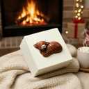 Christmas Highland Cow Trinket Keepsake Decorative Jewelry Box Gifts for Women Cow Lovers Themed Decor Decorations, Home Room Ring Earrings Necklace Organizer Holder Vintage Wooden Box