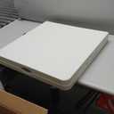 Rattan Folding Table 4ft Heavy-Duty Portable Outdoor Picnic Table for Party Dining Camping Tables with Handle(White)