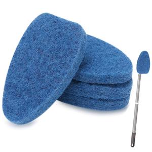4 Pack Shower Scrubber Refill, Compatible with Scotch Brite Tub and Tile Scrubber, Durable Blue Brush Heads for Effective Bathroom & Kitchen Cleaning