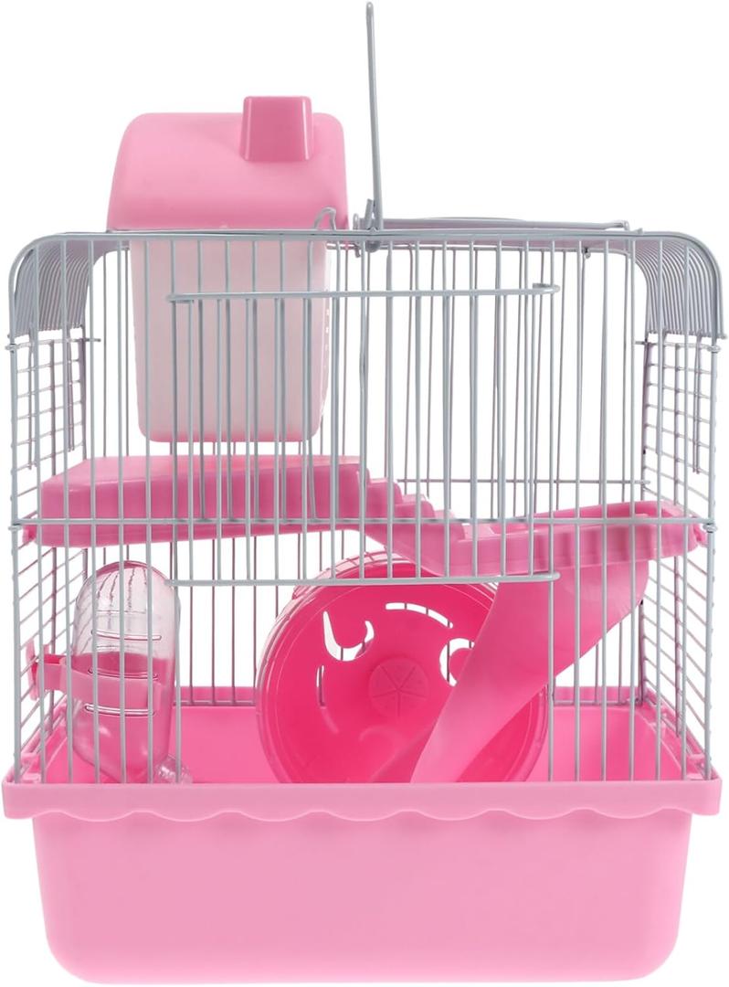 Laura Castle Luxury Hamster Cage & Habitat - Small Animal Enclosure (9.45 x 7.09 x 12.2 in) Includes All Accessories for Dwarf Hamsters, Guinea Pigs