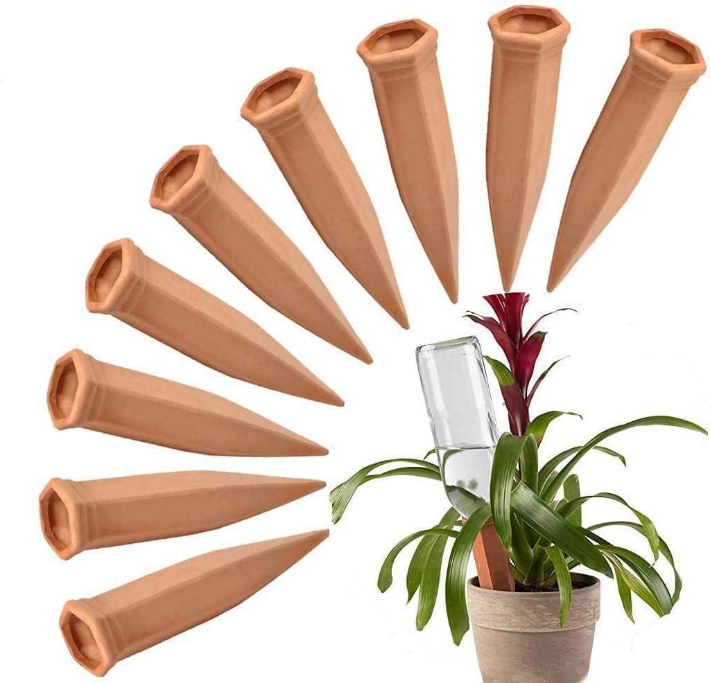 9 Pieces of Plant Watering Piles, Plant Watering Devices,Plant Water Seepage Devices, Clay self Watering Nails, Used for Automatic Watering Systems for Indoor and Outdoor Plants in Vacation Homes