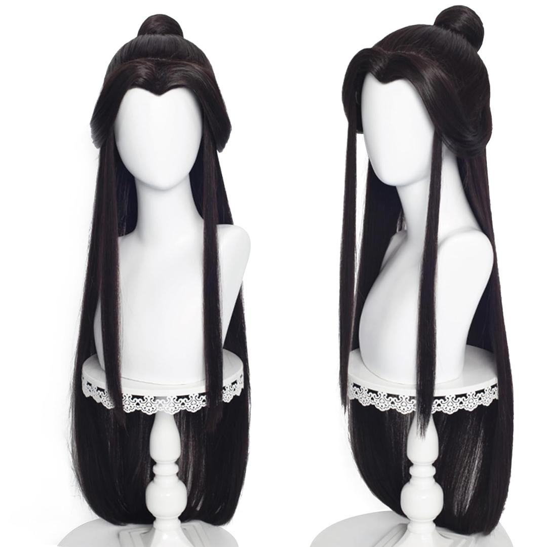 Cosplay Wig Long Black Long Straight Hair Synthetic Fabric for Men and Women Halloween Chirstmas Role Cosplay (Black French braid)
