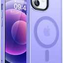 CANSHN Magnetic Compatible with iPhone 12 Case/iPhone 12 Pro Case [Compatible with Magsafe] [Translucent Matte] Slim Thin Shockproof Protective Bumper Cover Phone Case 6.1 Inch - Light Purple