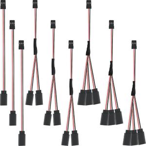 Eccliy 9 Pieces Y Connector 3 Pin Plug Splitters Servo Extension Male to Female Servo Extension Cord Wire Cable Compatible with Jst Rc Jr Futaba Rc Car or Airplanes(Mixed Style)