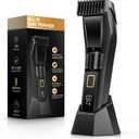 Men's Beard Trimmer-All-in-One Mustache Trimmer for Men with 20 Length Adjustable, Stainless Steel T-Blade for Precision Facial Hair Trimming Cordless IPX7 Waterproof Wet/Dry Clipper,LED Display