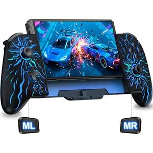 NealGamefy Switch Controllers,Wireless Switch Pro Controller for Nintendo Switch/OLED Controller,Upgrade Full-Size Ergonomic One Piece Handheld Controller with Programmable,TURBO,Vibration