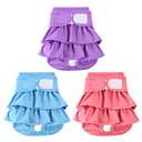 Reusable Dog Diapers Female 3 Pack Washable Premium Highly Absorbent Doggie Diapers, Flexible Puppy Diapers, Durable Leak-Proof Dog Diapers for Period Heat Incontinence Puppy Training, S