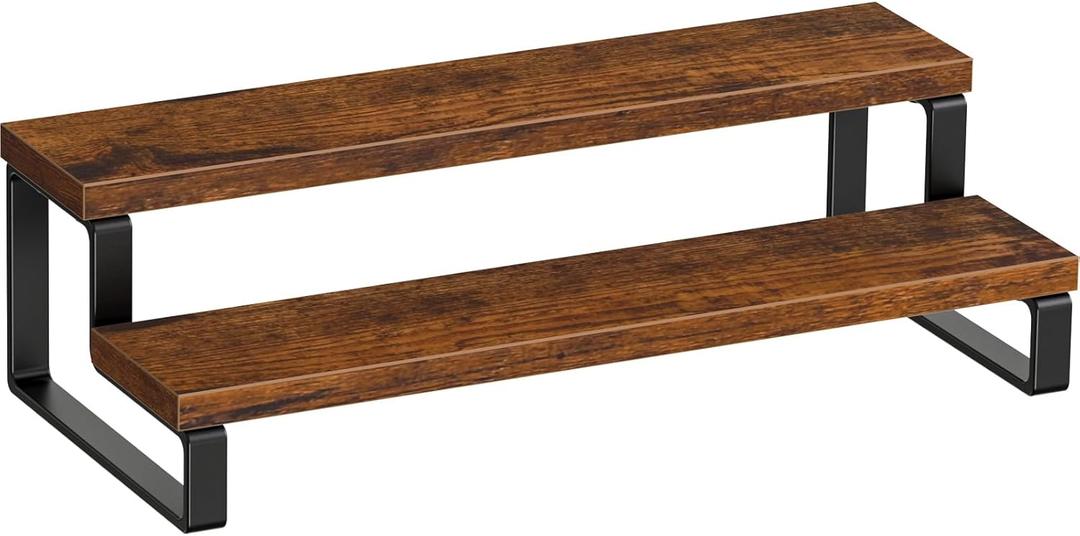 Giikin 2 Tier Display Riser Stand, Wooden Display Stand Perfume Organizer Stand Cupcake Stand Holder, Tiered Display Stand Risers Display Shelf for Home and Shop