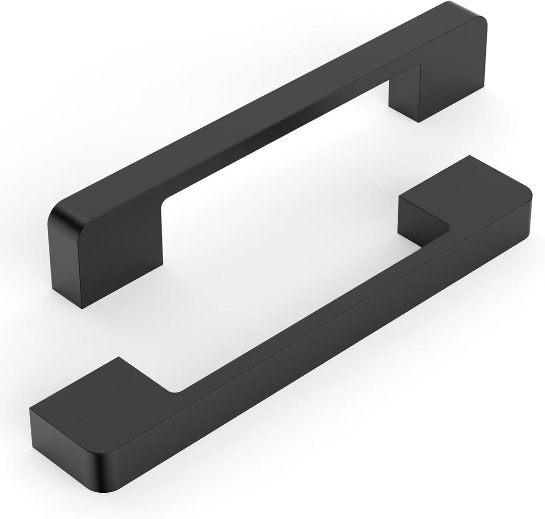 10 Pack 5 Inch(128mm) Kitchen Cabinet Handles Matte Black Cabinet Pulls Kitchen Cabinet Hardware Drawer Pulls for Cupboard Wardrobe