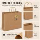 MESHA Large Brown Gift Paper Bags with Handles 16x6x12 Inch 200 Pack Bulk, 1 Count