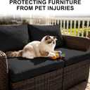 12Pcs Outdoor Patio Cushion Cover Replacement, Waterproof Patio Cushion Covers, Washable Outdoor Couch Cushion Covers with Zippers, Slipcovers Sofa Chair for Patio Furniture(Black, Cover Only)