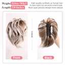 Ponytail Extension Synthetic Blonde Messy Bun Hair Piece, 7.8 Inch Short Wavy Ponytail Extension Faux Pony Tail Clip Claw Clip Hair Extensions for Women, (Blonde With Brown Highlights,3OZ)