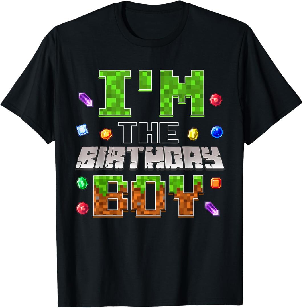 I'm The Birthday Boy Game Pixel Number Birthday Party T-Shirt S