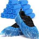 Buself Shoe Covers Disposable Non Slip for Indoors Pack of 200 (100 pairs) Recyclable Shoe Booties Waterproof Shoe & Boot Covers Durable Shoe Protectors Covers One Size Fits Most Blue