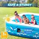 Large Inflatable Pool for Adults Kids, 130" X 72" X 22" Blow-up Pools Inflatable Swimming Pool with Pump, 2026 Oversized Thickened Family Inflatable Kiddie Pool for Backyard Garden Summer Outdoor