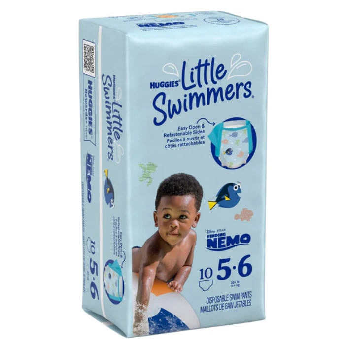 Huggies Little Swimmers Disposable Swim Diapers, Size 56 (32+ lbs), 34 Ct (2 Packs of 17)