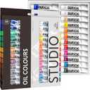 PHOENIX Oil Paint Set - 24x12ml/0.4 Fl Oz Tubes, Non-toxic Oil Based Paints for Canvas Crafts, Oil Painting Supplies for Artists, Adults & Beginners