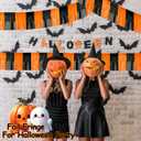 2 x 4 Packs Total 39 Feet Halloween Parade Floats for Trailer Car, Black Orange Foil Fringe Garland Tinsel Streamers Banner Table Skirts for Halloween Dia De Los Muertos Homecoming Birthday Party