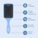 Wet Brush Paddle Detangler Hair Brush, Sky, Ultra-Soft IntelliFlex Bristles with AquaVent Design, Great For Treatment & Mask Application, Women, Men, Wet, Dry and Damaged Hair (1 Count (Pack of 1))