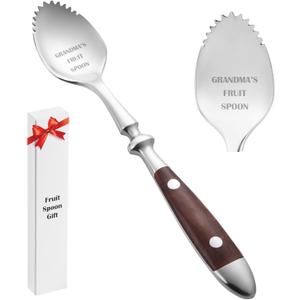 5 x Funny Gifts for GrandmaChristmas Grandma Gifts,Grandmas Fruit SpoonBirthday Gifts for GrandmotherPresents for Grandparents from Grandkids,Unique Serrated Grapefruit Spoon with Bakelite Handle