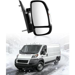 Passenger Right Side Mirror for Dodge Ram ProMaster 1500 2500 3500 2014-2023, Manual Folding Mirror with LED Turn Signal Light, Replacement Fits CH1321417