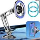 Universal 360 Pro Magnetic Car Phone Holder (2025) Super Strong Suction & Adjustable Phone Mount for All Mobile Phones, Hands-Free Viewing with Metal Ring, No Signal Interference