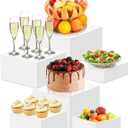 6Pcs Buffet Risers and Stands for Buffet Table, 10 Inc Large White Acrylic Food Risers Display Stands for Party Catering Desset Collectibles -M, 5678910 Inc