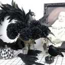 Tinsow Artificial Flowers Faux Ball Chrysanthemum Bouquet Flowers Bridal Wedding Bouquet for Home Garden Party Wedding Decoration (12, Black, Red, Orange)