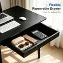 Nnewvante 31.5" Small Computer Desk with Drawer, Black