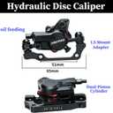MTB Hydraulic Disc Brakes Set, Mountain Bike Right Rear 1450mm Brake Aluminum Alloy Levers with Calipers PM/is Adapter and 160mm Rotor Fit E-Bike(Pred Bled/Pads Included