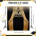 Frienda Large Class of 2026 Graduation Backdrop 5.9 x 6.6 ft Black Gold Congrats Grad Graduation Party Decoration Photo Props Prom Booth Banner Photography Background for College Party Decor Supplies