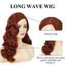 Swiking Long Red Brown Curly Wig for Women Vintage Finger Wavy Wigs Natural Looking Cosplay Daily Wear Wig