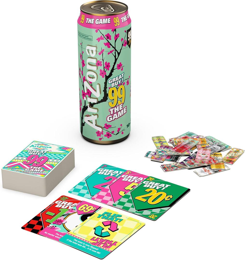 Spin Master Games, Arizona 99 – The Official Arizona Iced Tea Party Game, Count Cards, Collect Cans & Keep it 99, for Kids, Adults & Family, 2-10 Players, for Ages 10 & Up