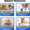 Interactive Cat Toys for Indoor Cats with Feather, Rechargeable Automatic Cat Toy Keeps Your Cat Active & Engaged, Durable & Safe Speedy Tail 2.0 Cat Toy (Blue)