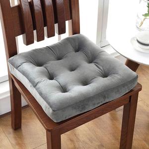 vctops Velvet Solid Chair Pad Super Soft Plush Washable Square Seat Cushion for Kitchen Dining Room (Darkgrey,20" x 20")