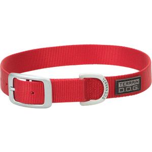 Nylon Single-Ply Dog Collar, Red, 3/4" x 17"