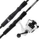KastKing Crixus Fishing Rod and Reel Combo, High Performance Spinning & Baitcaster Combo, IM6 Graphite 2Pc Blanks, Zirconium Oxide Rings, SuperPolymer Handle, Lightweight Reel with Aluminum Spool, Spin-6'0" Medium Light-2pcs,2000 Reel