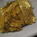 SquarePie Pack of 100 Sequin Chair Sashes Bows Gold Sparkly Sequin Chair Covers Bands for Wedding Party Banquet Home Decor