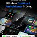 Teeran 2 in 1 Wireless CarPlay and Android Auto Adapter, Easy Setup Plug and Play, Fast Seamless Use Supports 1000+ Cars with Built-in Wired Car Play/Android Auto Compact Sleek Design Car Adapter