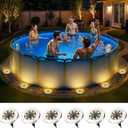 SOLPEX 6 Pack Solar Pool Lights for Above Ground Pools, Waterproof LED Above Ground Pool Lights, Outdoor Pool Decoration Accessories(Warm White)