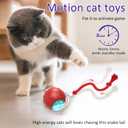 Interactive Cat Toys Ball for Indoor Cats Fast Rolling on Carpet, Chirping & Motion Activate Cat Toys (Red)