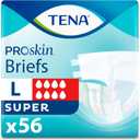 TENA Proskin Incontinence Super Briefs, Adult Diapers, Super Absorbency, Bladder Leaks Control, Large, 56 count