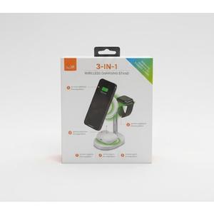 iLive 3-in-1 Wireless Charging Stand, White