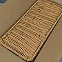 2PCS Cable Management Box, Handmade Rattan Cable Organizer, Open Slots Cords Hider Box Cord Basket Under Desk Cord Organizer for Computer Router USB Hub & Power Strip