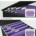 Qerlei File Organizer Boxes with Lids,Collapsible File Folder Organizer with Plastic Slide,Collapsible Filing & Storage Boxes for Office/Decor/Home (Grey, 2 Pack)