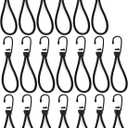 20 Pack Bungee Cords Heavy Duty Outdoor by Garloy,Mini Bungee Cords with Hooks in 8Inch Length,Black Durable Rubber Canopy Tents Camping Accessorie